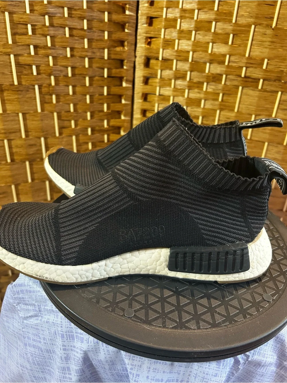 Adidas NMD City Sock Primeknit Black Gum Sole Sneakers Men 7.5 Women 8.5